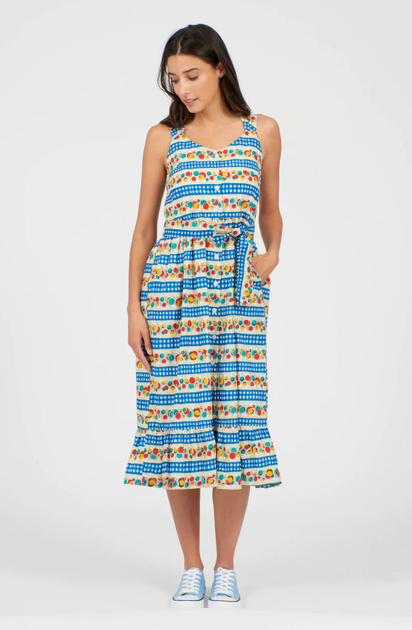 Pretty Vacant FINOLA Ladies Circles Print Sundress. Spread some summer sunshine in this Pretty Vacant FINOLA Ladies Circles Print Sundress. The Finola Dress in our vintage circles print is a must have this spring & summer.