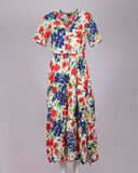 Pretty Vacant MAXI Ladies Cream Meadow Print Tiered Dress